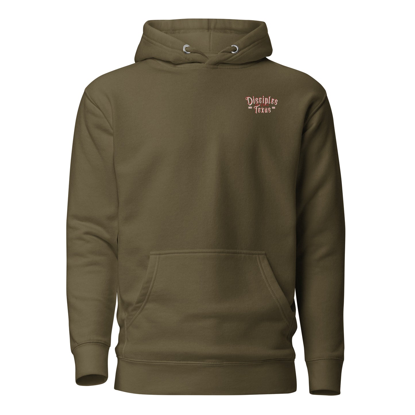 Back view of the brown Disciples of Christ - Christian Biker Hoodie from ANGELS 10 APPAREL LLC, highlighting its stylish design, great for Texas bikers and Christian apparel lovers.