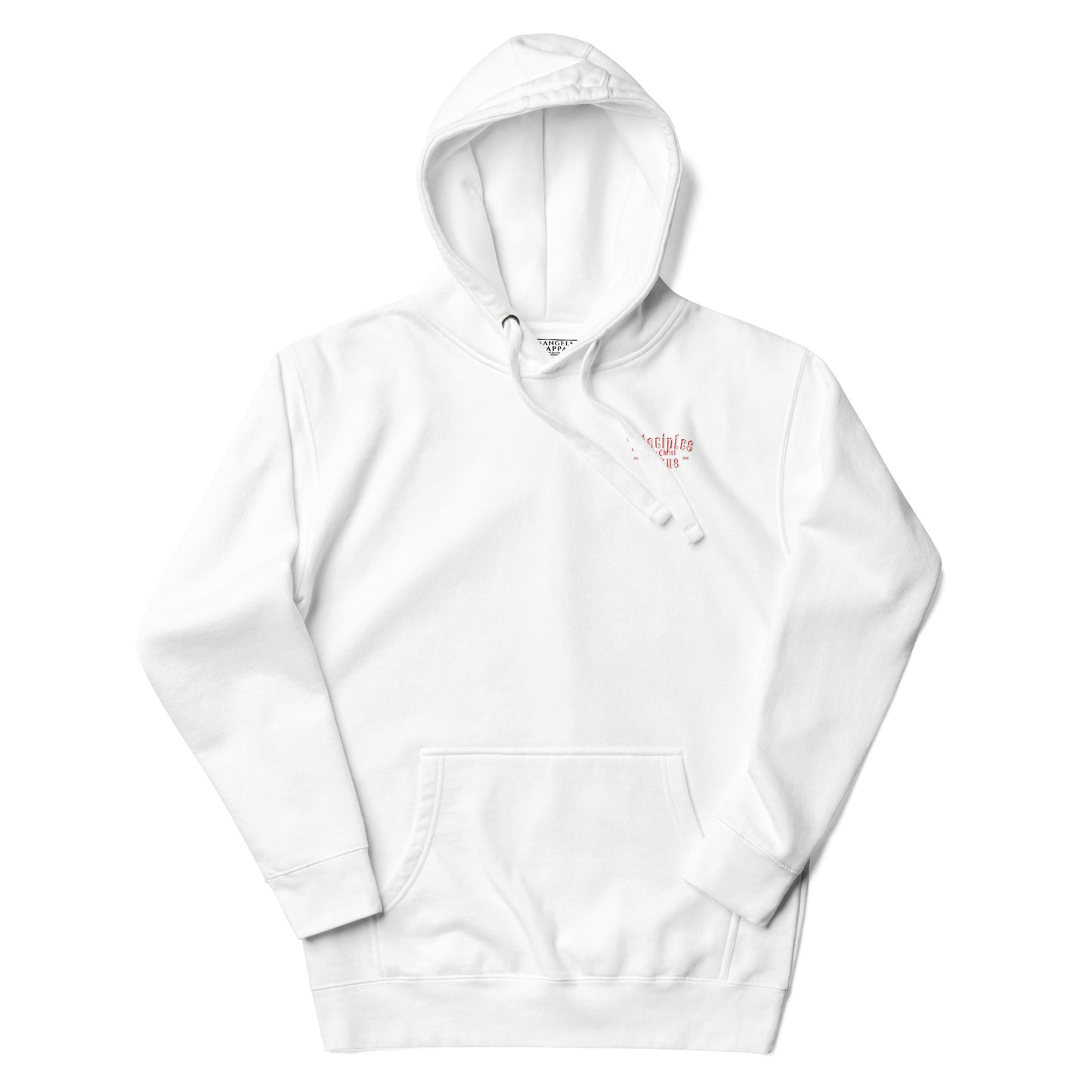 Front view of the classic white Disciples of Christ - Christian Biker Hoodie from ANGELS 10 APPAREL LLC, perfect for Christian bikers and anyone loving faith-based clothing in Texas.