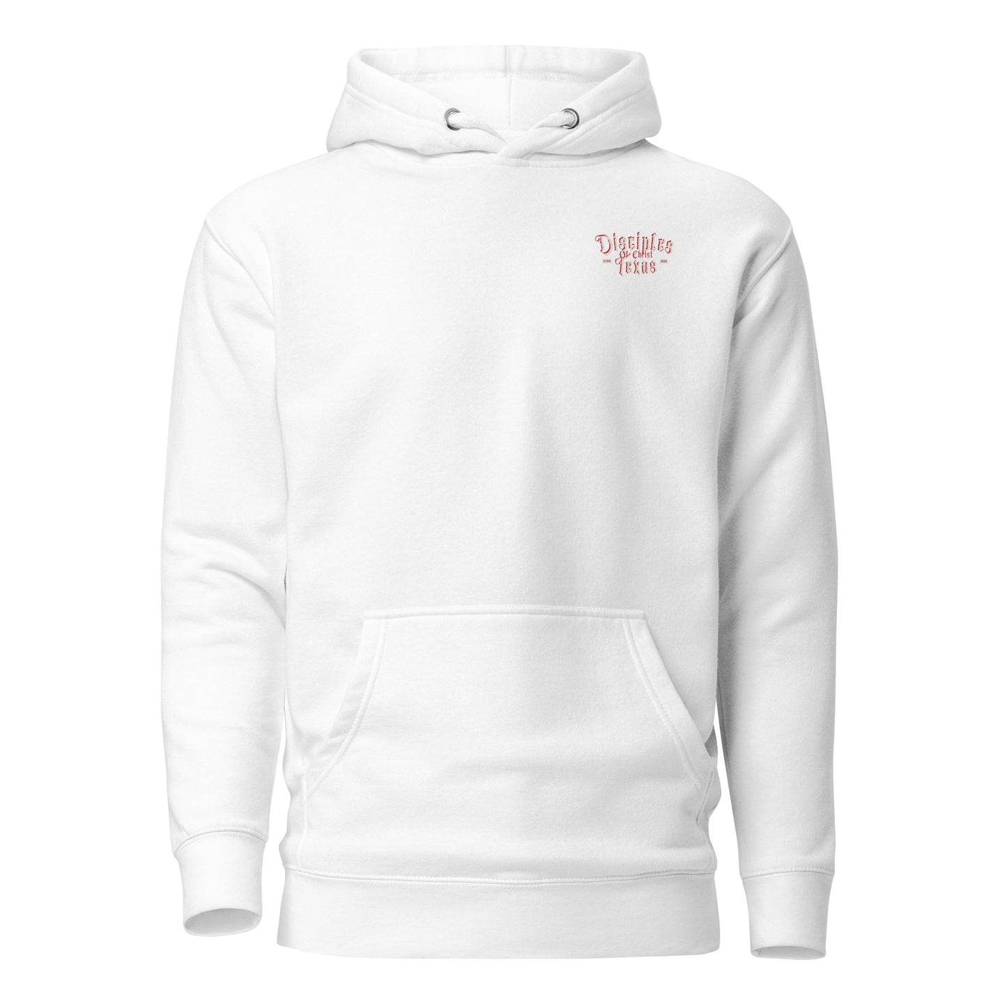 Close-up view of the maroon Disciples of Christ - Christian Biker Hoodie from ANGELS 10 APPAREL LLC, showcasing unique designs ideal for Texas bikers and Christian apparel.
