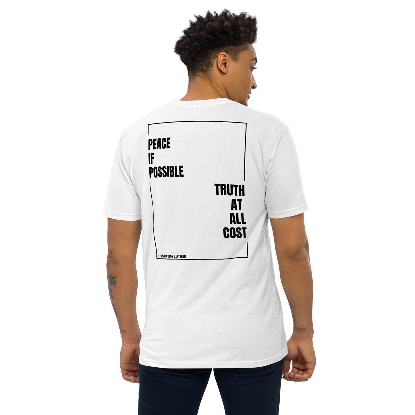 At All Cost collection - Men’s Premium Heavyweight Christian Biker Tee - Christian Biker Collection
