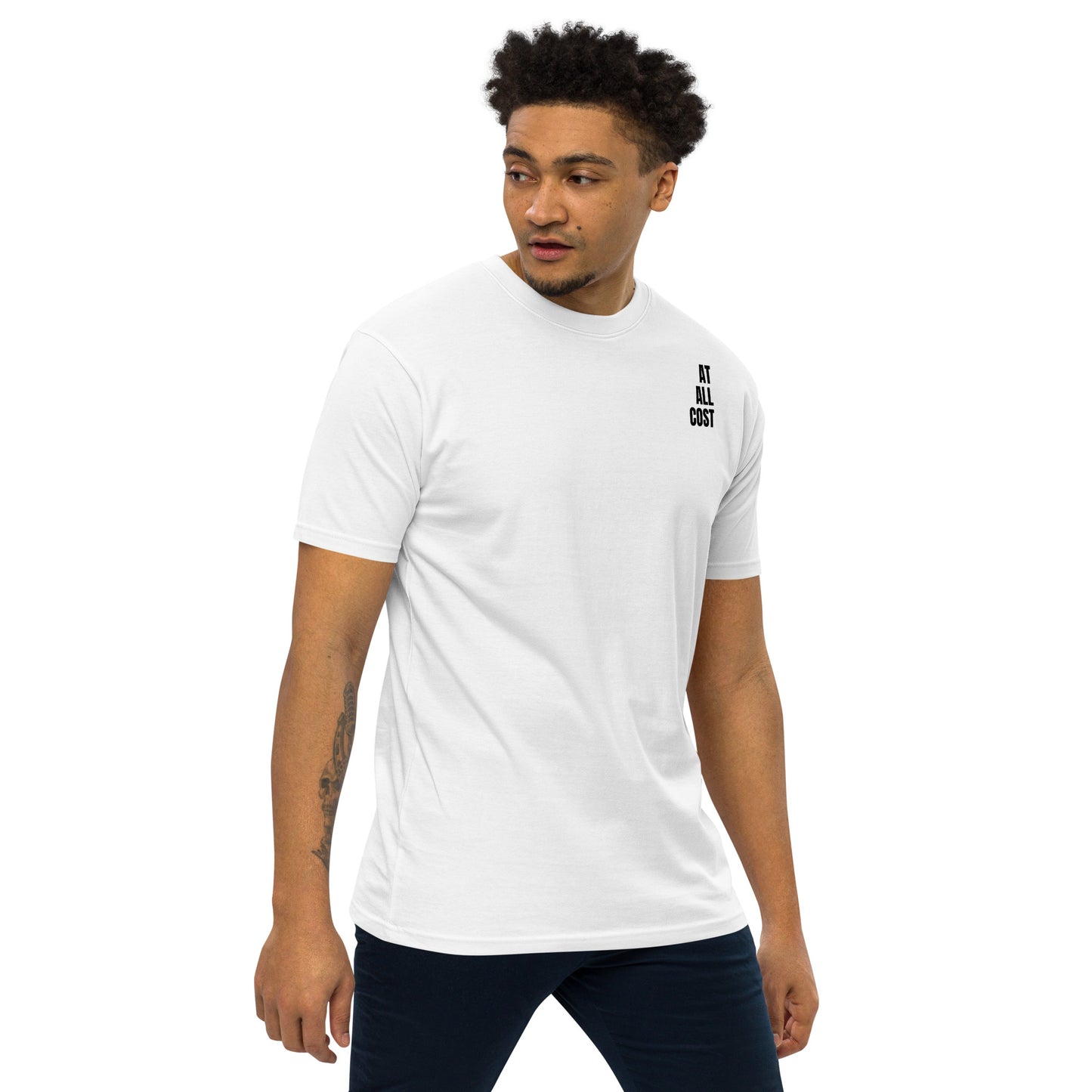 At All Cost collection - Men’s Premium Heavyweight Christian Biker Tee - Christian Biker Collection