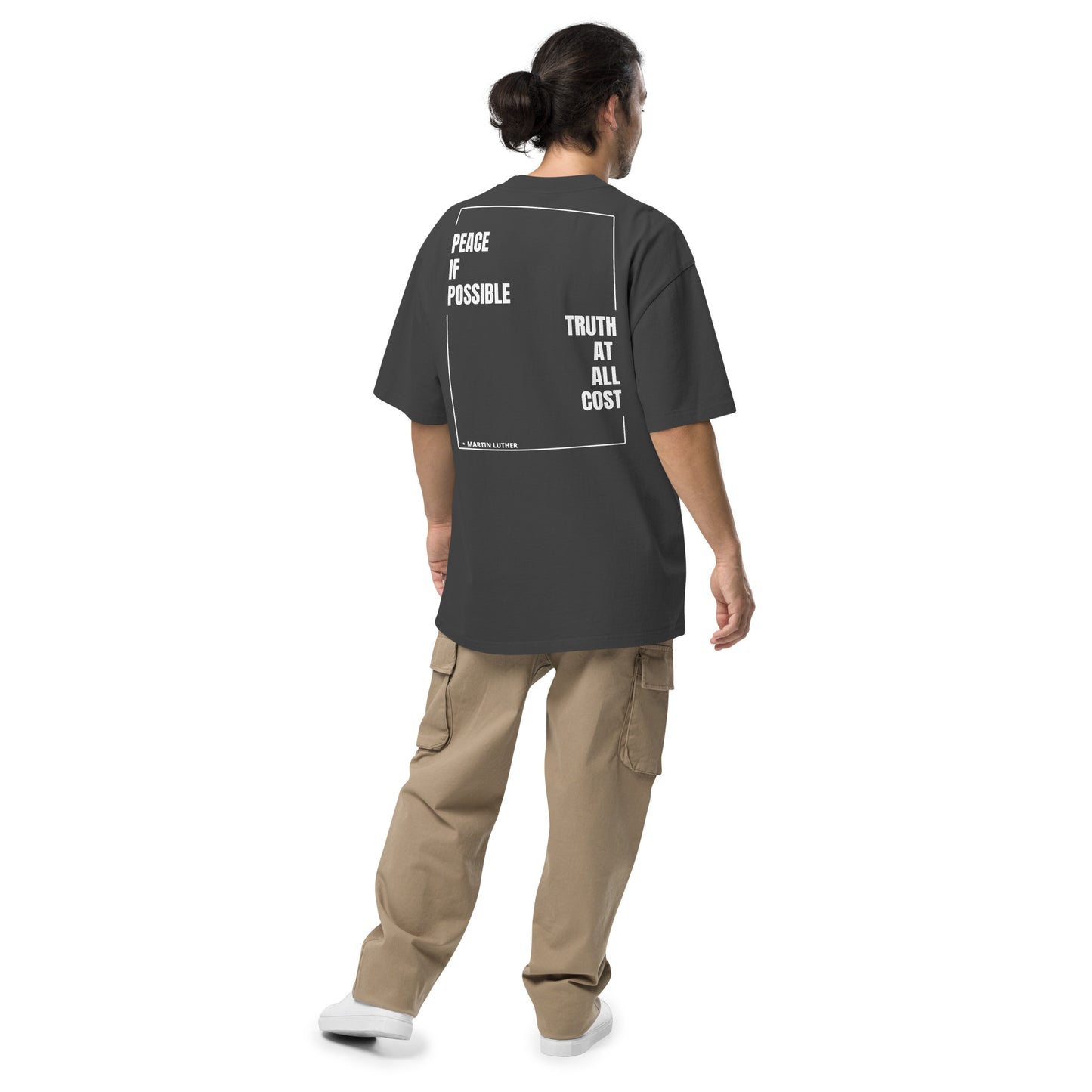 At All Cost collection - Men's Faith-Inspired Oversized Faded T-Shirt - Premium Quality, Truthful Design