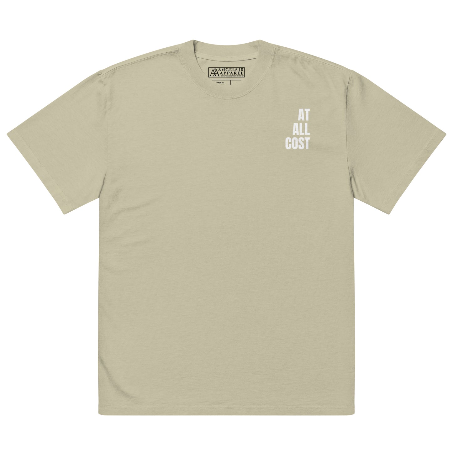 At All Cost collection - Men's Faith-Inspired Oversized Faded T-Shirt - Premium Quality, Truthful Design