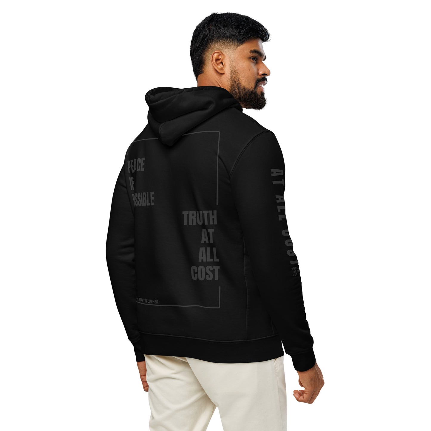 At All Cost Collection - Men's Premium Christian Biker Hoodie - Believe in Truth, Faith & Advocacy