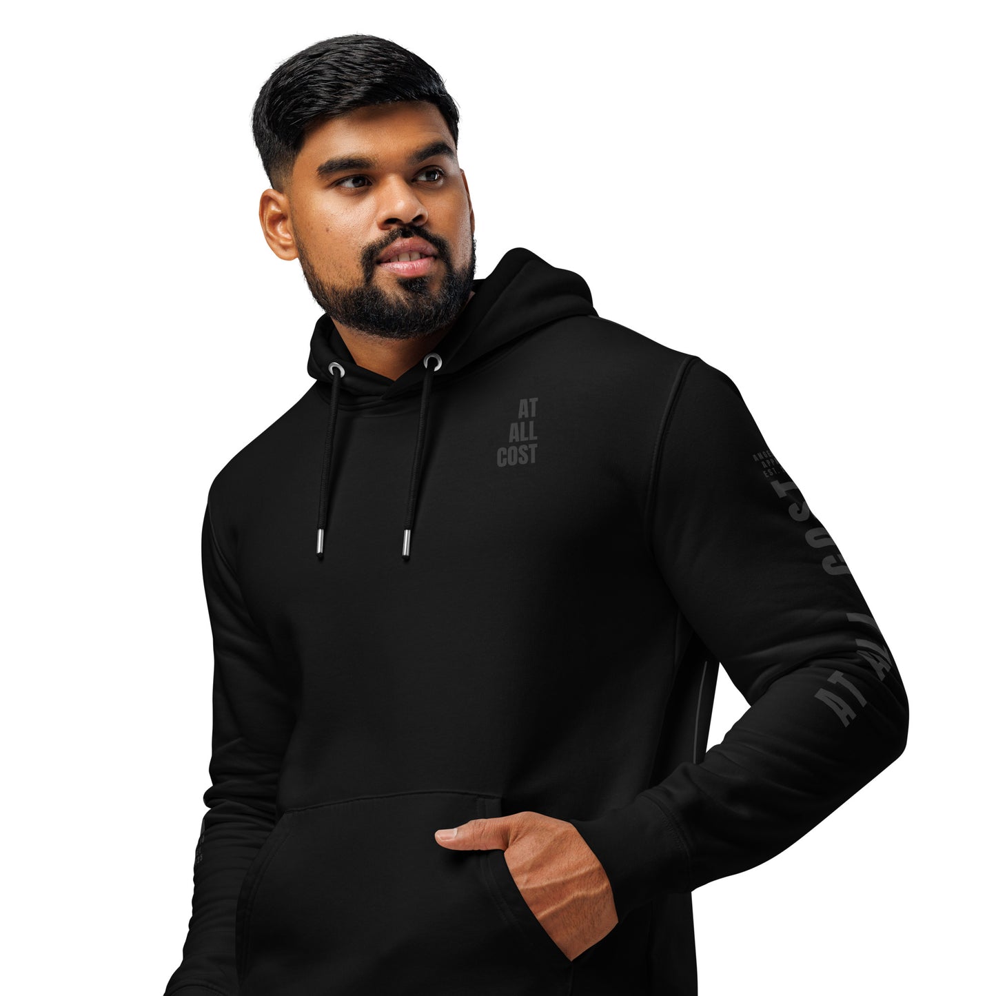 At All Cost Collection - Men's Premium Christian Biker Hoodie - Believe in Truth, Faith & Advocacy