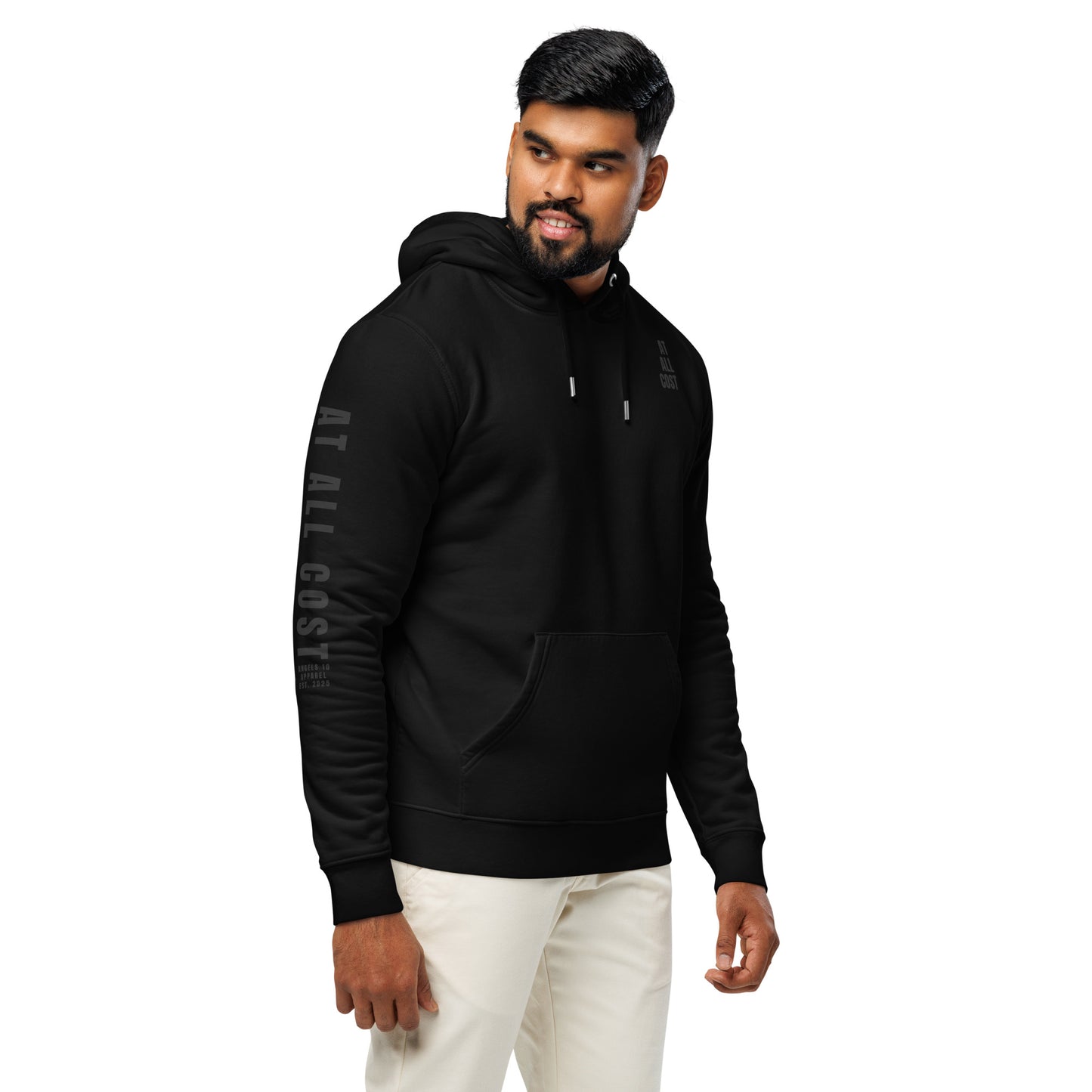 At All Cost Collection - Men's Premium Christian Biker Hoodie - Believe in Truth, Faith & Advocacy