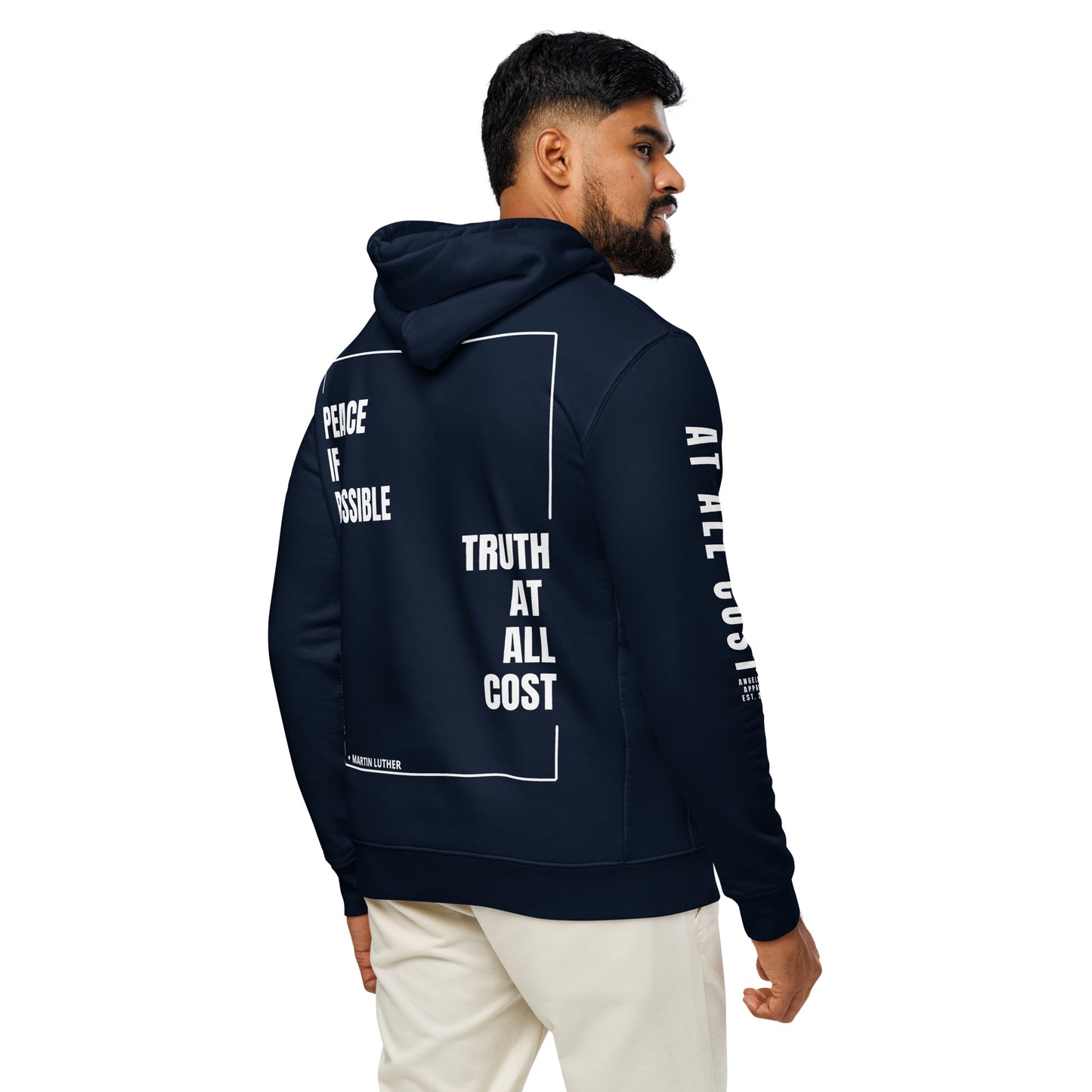 At All Cost Collection - Men's Premium Christian Biker Hoodie - for Faithful Bikers Embracing Truth