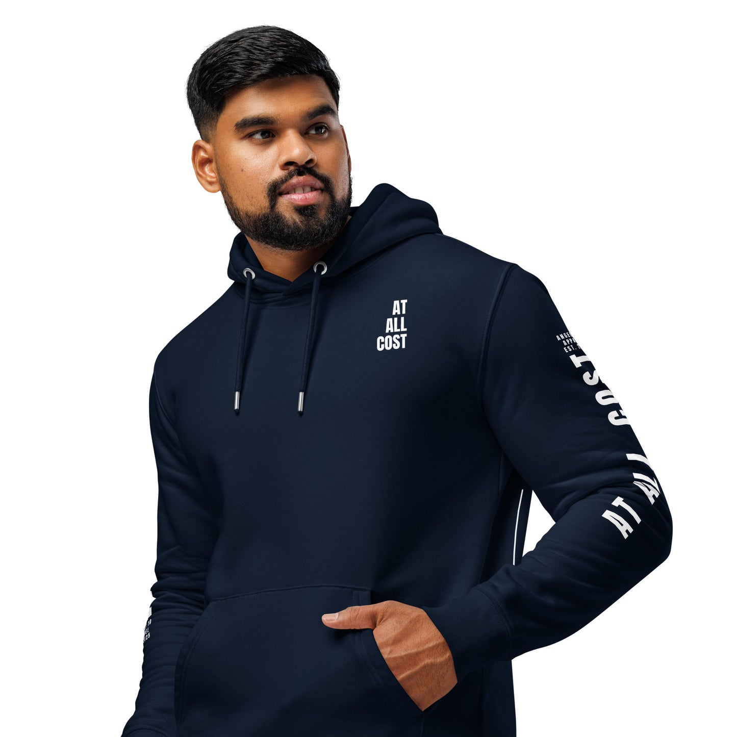 At All Cost Collection - Men's Premium Christian Biker Hoodie - for Faithful Bikers Embracing Truth