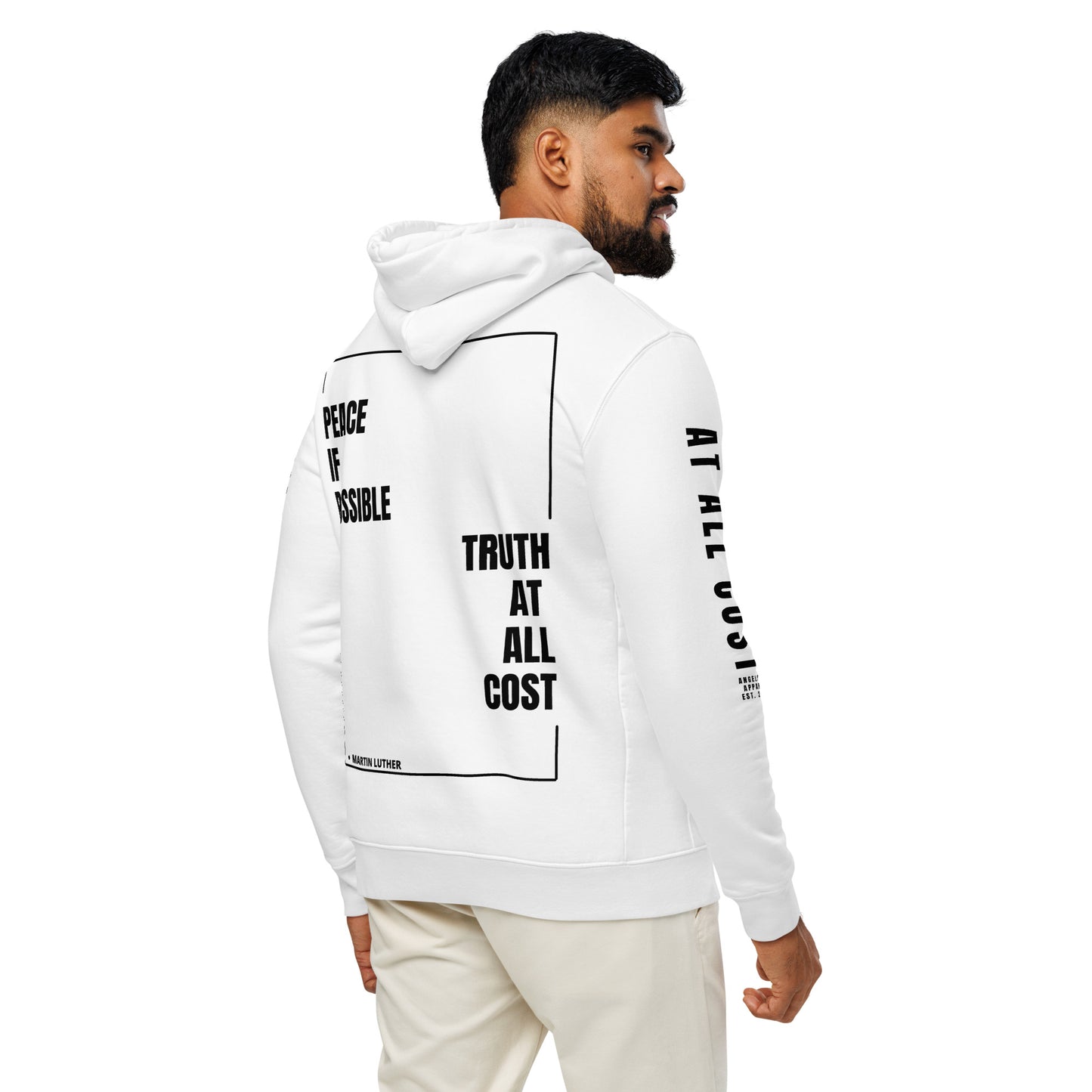 At All Cost Collection - Men's Premium Christian Biker Hoodie - Embrace Truth And Faith