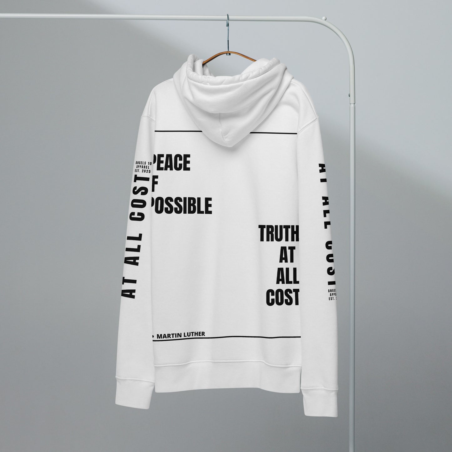 At All Cost Collection - Men's Premium Christian Biker Hoodie - Embrace Truth And Faith