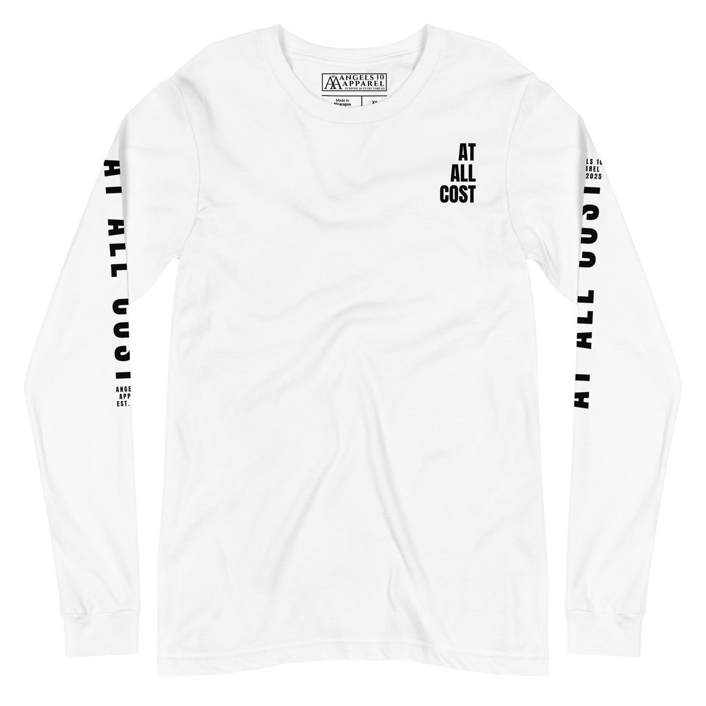 At All Cost Collection - Men's Christian Biker Long Sleeve Tee - Premium 100% Cotton for Christian Bikers & Leaders