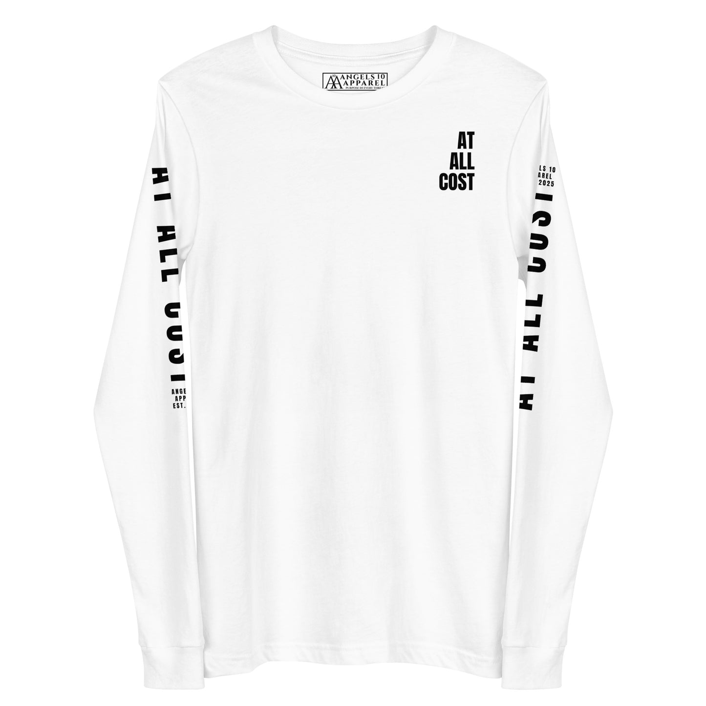 At All Cost Collection - Men's Christian Biker Long Sleeve Tee - Premium 100% Cotton for Christian Bikers & Leaders