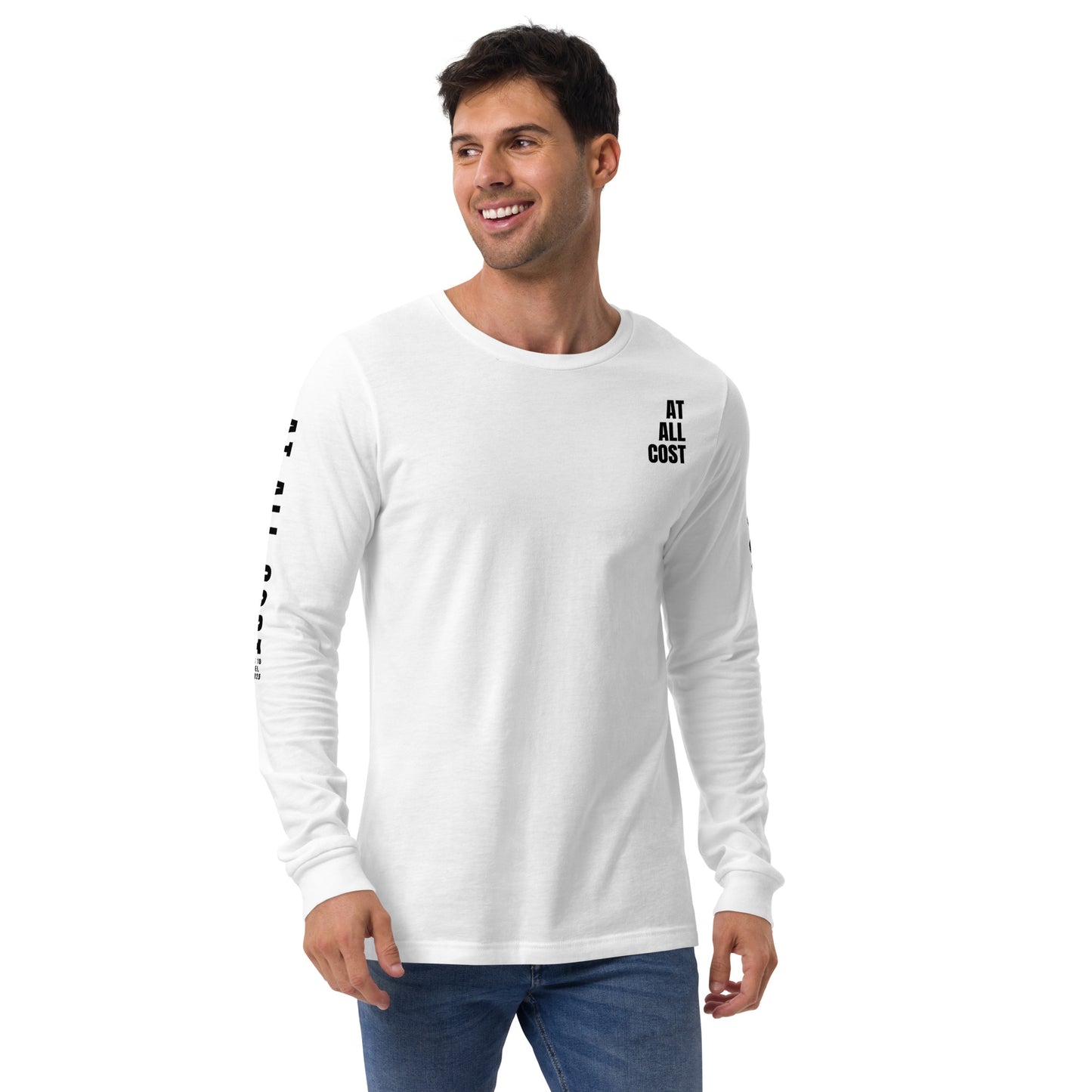 At All Cost Collection - Men's Christian Biker Long Sleeve Tee - Premium 100% Cotton for Christian Bikers & Leaders