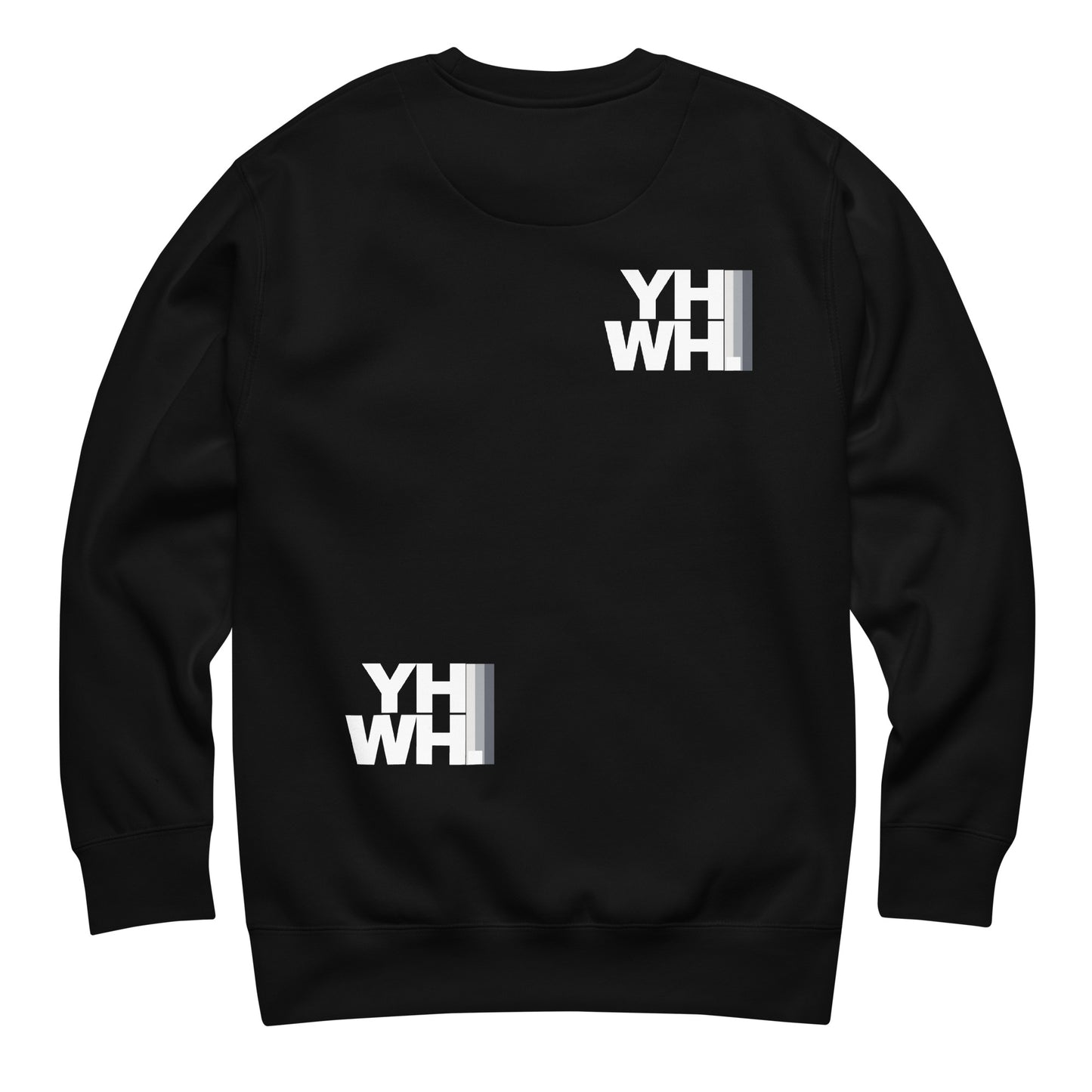 YHWH Unisex Premium Sweatshirt - Soft Fleece Crewneck with Minimalist Design featuring the YHWH print on the back. A comfortable and stylish choice for anyone looking to show their Christian faith while supporting a veteran-owned small business.