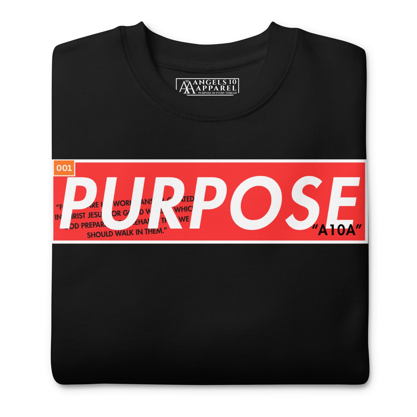 Purpose - Premium Faithwear Christian Crewneck Sweatshirt - Faith Wear with Minimalist Design for Believers