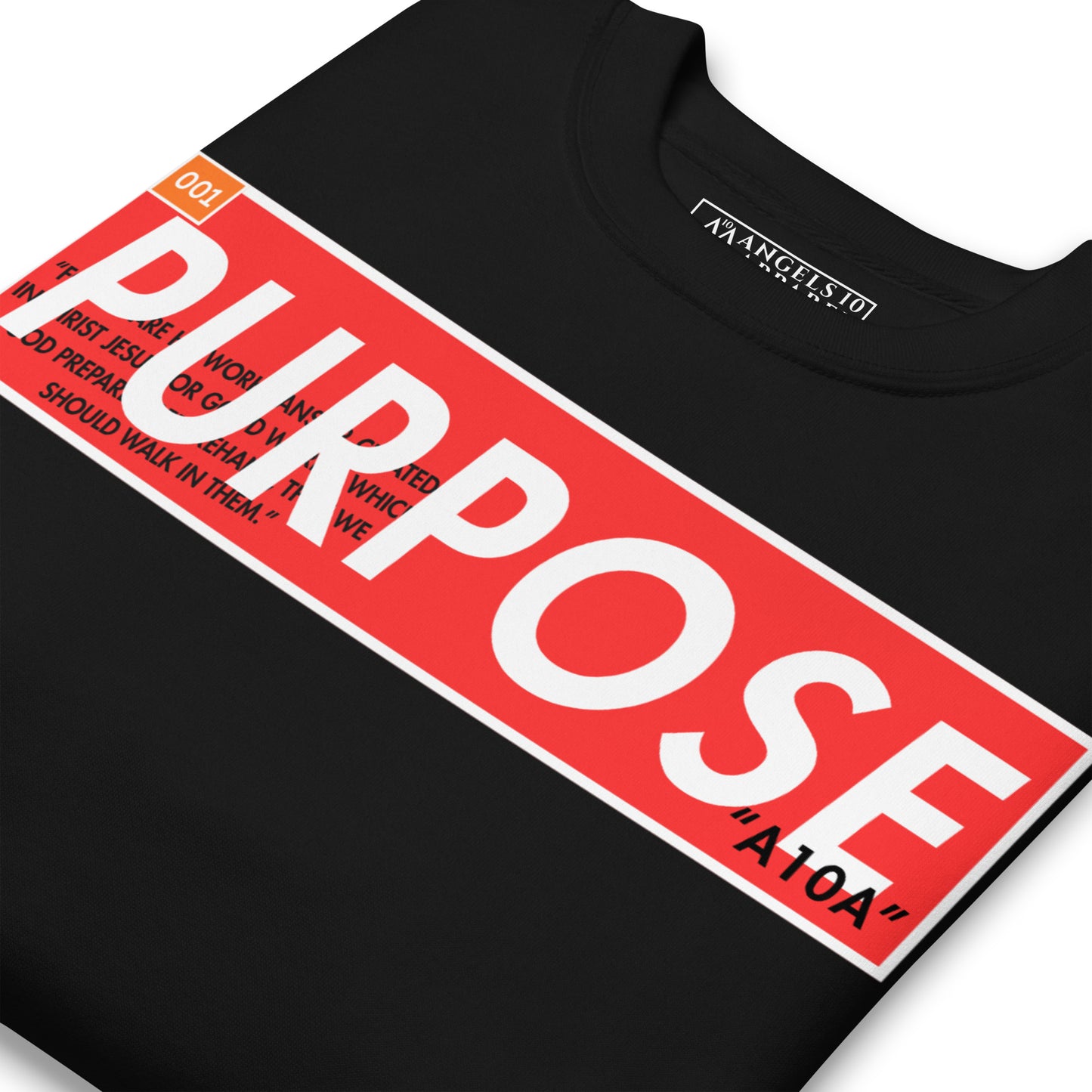 Purpose - Premium Faithwear Christian Crewneck Sweatshirt - Faith Wear with Minimalist Design for Believers