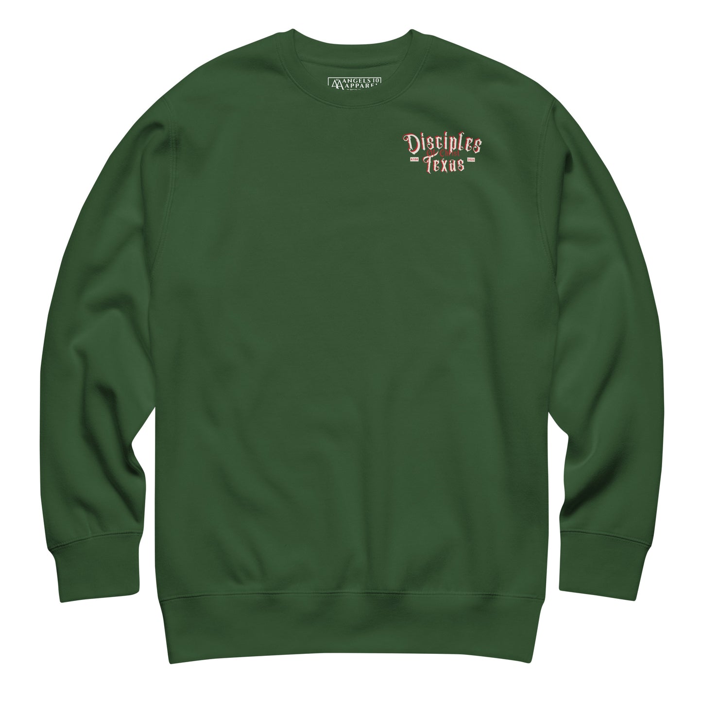 Disciples of Christ Christian Premium Sweatshirt by ANGELS 10 APPAREL LLC in cream color with striking graphics, perfect for Christian Apparel, Faith-Based Clothing, and Texas Bikers.