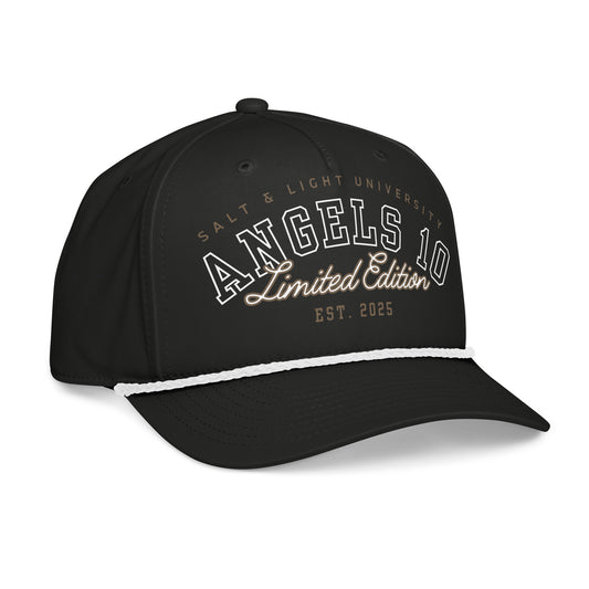 Salt & Light Christian Rope Cap - Premium Quality Unisex Cap featuring a stylish black design, perfect for expressing your faith and promoting discipleship while looking cool on campus or outdoors. Ideal for college students and those embracing the salt & light of the world.