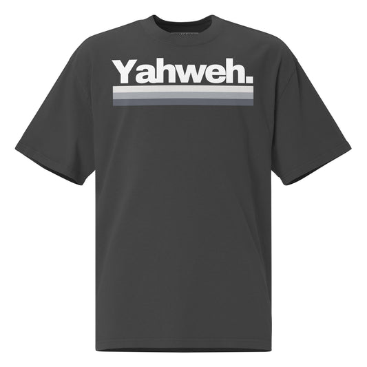 YHWH Oversized Unisex Faded T-Shirt showcasing a bold graphic design in heavyweight cotton, perfect for expressing christian faith and style. Support this veteran owned small business.