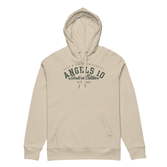 Premium Organic Hoodie for Christian Discipleship featuring a Salt & Light design, perfect for staying cozy in faith while embodying the message of being the salt & light of the world, ideal for college students.