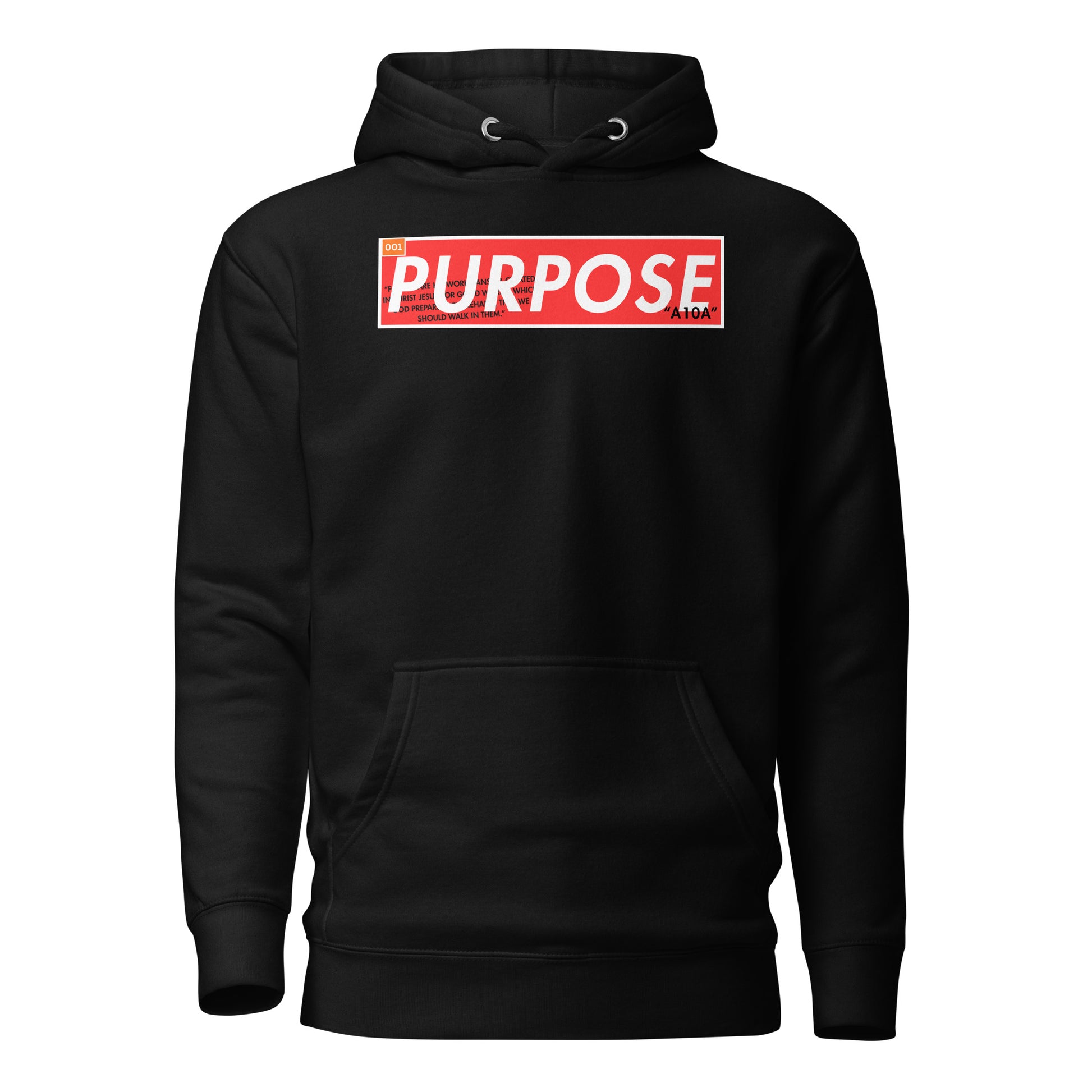 Purpose Premium Unisex Hoodie showcasing a bold design, perfect for believers who embrace their Christian faith. This premium hoodie is both stylish and comfortable, made for those who believe in their purpose. Designed by a veteran owned small business.