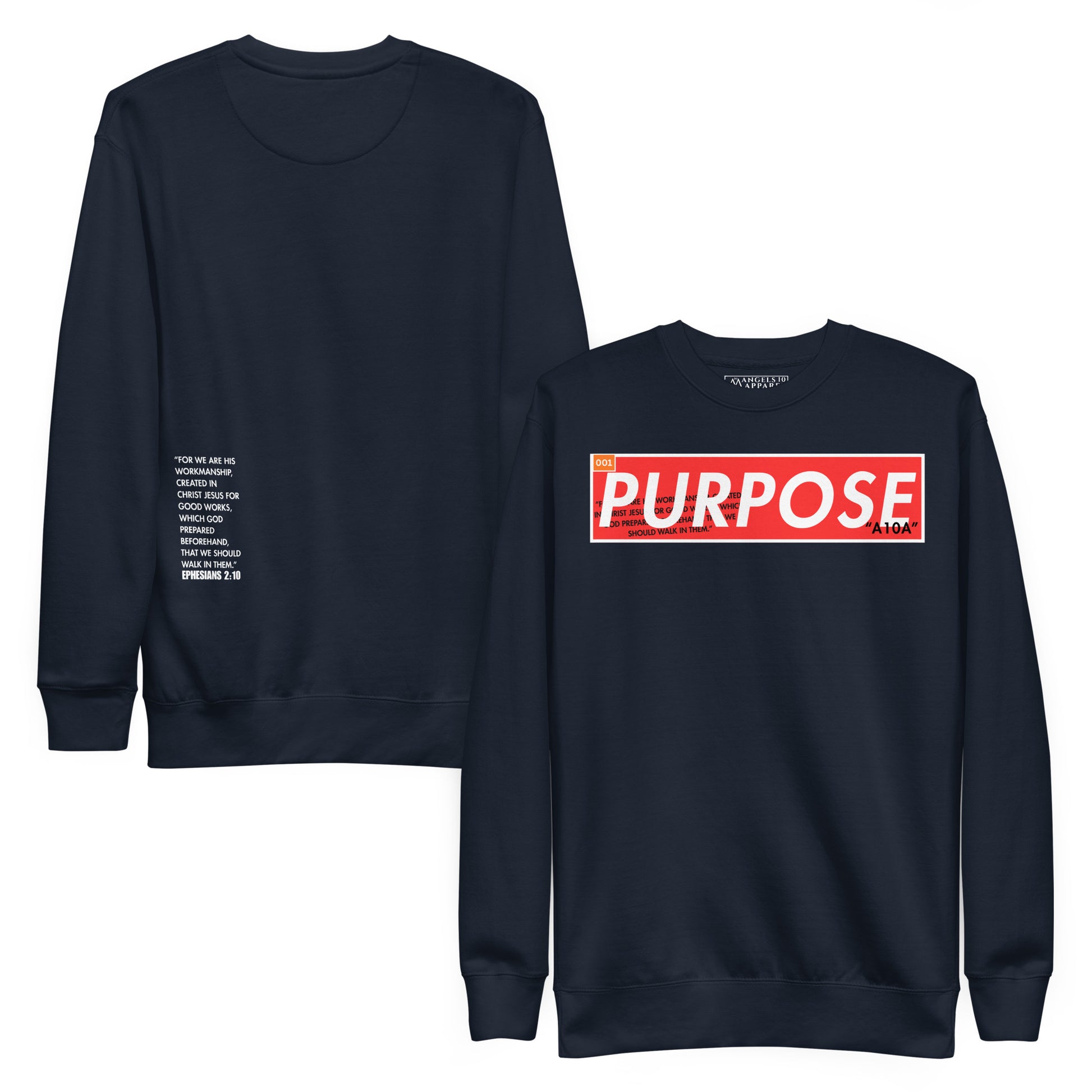 Soft fleece interior of the Purpose - Premium Faithwear Faith-Based Sweatshirt providing supreme comfort and warmth.