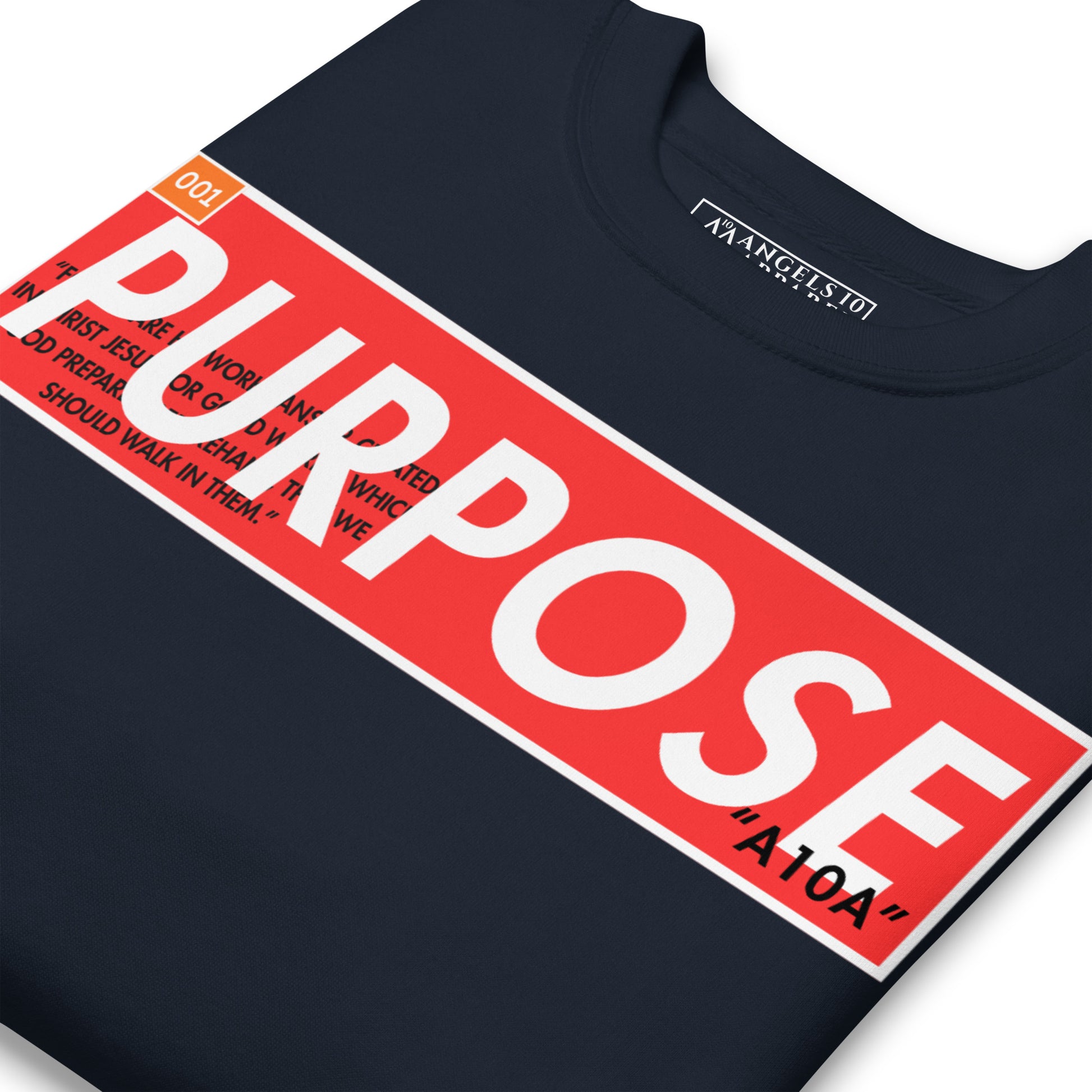 Side-seamed construction of the Purpose - Premium Faithwear Faith-Based Sweatshirt, designed for a flattering fit.